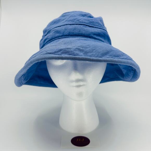 Wallaroo Hat Company Women's Casual Traveler Adjustable Slate Blue Cotton Hat - Picture 1 of 9